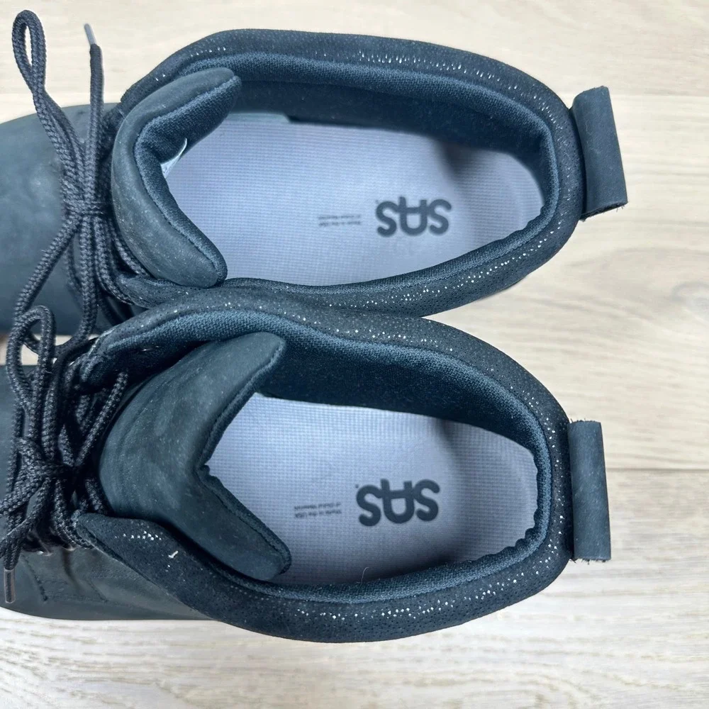 SAS Chukka Boots Mens 9 M Black Leather Lace Up Comfort Walking Workwear